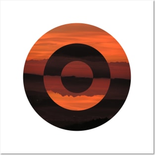 Abstract Circle Red Landscape Posters and Art